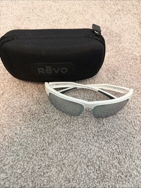 Revo White Polarized Sport Sunglasses with Black Case